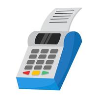 Modern Payment Terminal or Illustration of a Payment Terminal with Receipt vector