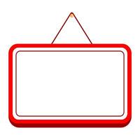 Blank Hanging Sign with Red Frame vector