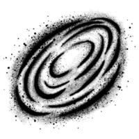 Space landscape background in graffiti style isolated with a white background.Milky Way galaxy. Retro style dot work. Noisy rough shading using dots. vector