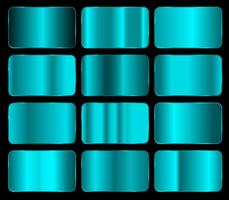 Set of blue metallic gradient background. Gradation textures. vector