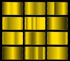 Define gold foil texture gradient templates vector