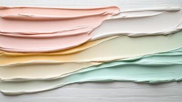 Colorful paint strokes on textured surface create vibrant composition photo