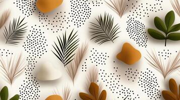 Modern abstract floral patterns with earthy tones and textures photo