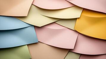 Colorful layered paper sheets create vibrant and textured background photo