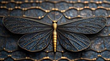 Intricate butterfly design with detailed patterns and textures photo