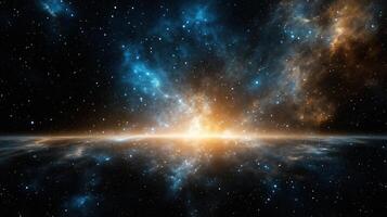 Stunning cosmic scene with stars, nebulae, and vibrant colors photo