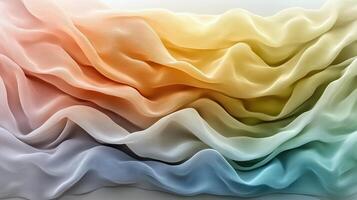 Flowing abstract waves in soft pastel colors create serene atmosphere photo