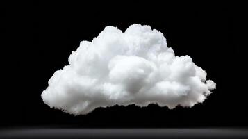 High resolution image of isolated white cloud on black background photo