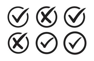 check and uncheck icon . validation icon . for apps and websites vector