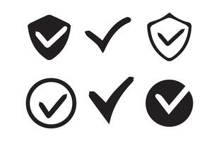 Check mark. Validation and refusal icon. vector