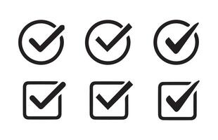 Check box icon with correct, accept checkmark icons tick box checked. Check mark icon symbols , illustration eps 10 vector