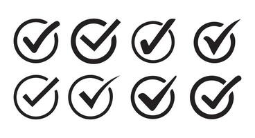 Check box icon with correct, accept checkmark icons tick box checked. vector