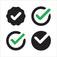 Check mark icon symbols . checkmark icon set, approved symbol, checked checkbox mark, vector