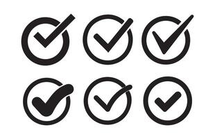 Check box icon with correct, accept checkmark icons tick box checked. Check mark icon symbols vector