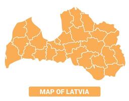 Latvia country orange map simple flat border outline illustration vector