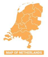 Netherlands country orange map simple flat border outline illustration vector