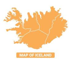 Iceland country orange map simple flat border outline illustration vector