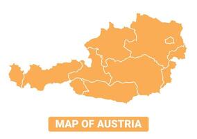 Austria country orange map simple flat border outline illustration vector