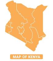 Kenya country orange map simple flat border outline illustration vector