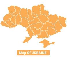 Ukraine country orange map simple flat border outline illustration vector