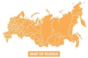 Russia country orange map simple flat border outline illustration vector