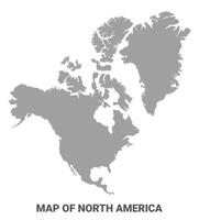 Simple flat North America map Grey vector