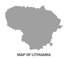 Simple flat Lithuania map Grey vector