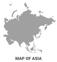Simple flat Asia map Grey vector