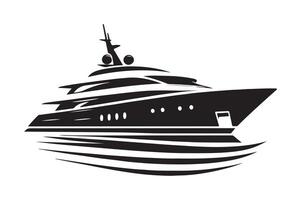 Trendy Superyacht Silhouette Vectors Illustrations for Marketing