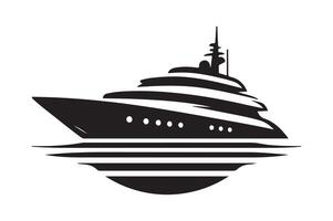 Realistic Superyacht Silhouette Vectors Illustrations Download
