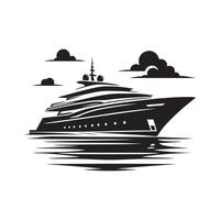 Professional Quality Superyacht Silhouette Vectors Graphics