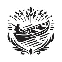 Skiff Silhouette Vectors Illustrations for Maritime Projects