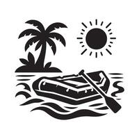 Raft Silhouette Vectors Graphics for Adventure Themes
