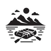 Raft Silhouette Vectors Graphics for Commercial Applications