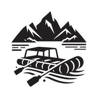 Trendy Raft Silhouette Vectors for Creative Projects