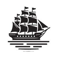Professional Clipper Ship Silhouette Vectors Graphics Set