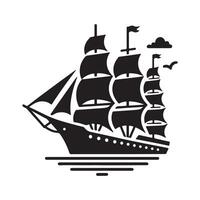 Clipper Ship Silhouette Vectors for Website and Social Media