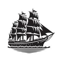 Customizable Clipper Ship Silhouette Vectors Graphics for Print