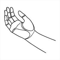 single one line hand silhouette on white background vector