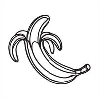 Single one line Banana art silhouette on white background vector