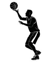playing basket ball silhouette on white background vector