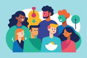 Diverse Group Unity Collaboration Teamwork People Community Togetherness vector