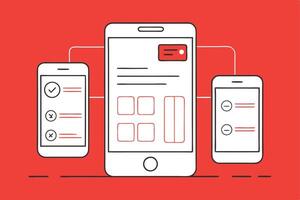 Mobile Application UI Design Checklist, Forms, and Data Synchronization vector