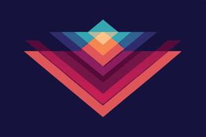 Abstract Geometric Design Colorful Triangles, Layers, Pattern vector