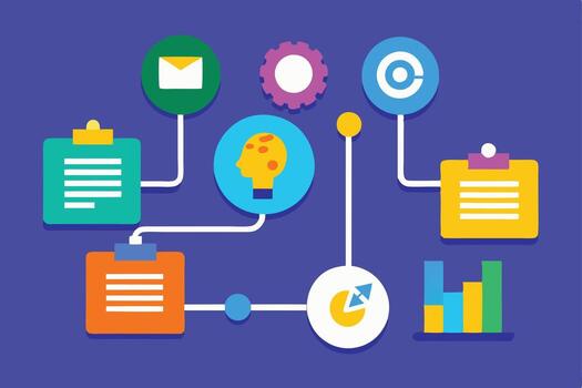 Visualizing Strategic Business Processes Workflow, Charts, and Ideas vector