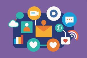 Digital Communication, Social Media, Network, Engagement, Global Connection vector