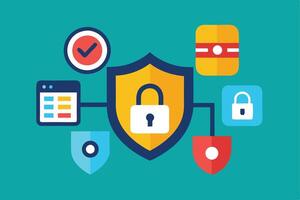 Cybersecurity Shield Data Protection, Online Safety, Secure Network vector