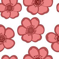 Pink Flower Seamless Pattern Floral Design, Botanical Art, Nature Print vector
