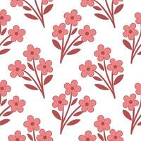Seamless Pink Flower Pattern Floral Design, Botanical Print, Textile Background vector