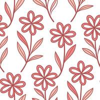 Elegant Pink Floral Pattern Seamless Design Textile Print vector